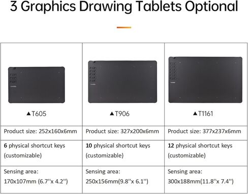 VINSA T605 رسم الرسومات اللوحي 6.7x 4.2inch قرص رسم رقمي مع عدم وجود بطارية قلم 10 مفاتيح اختصار 8192 مستويات متوافقة مع Win Android OTG (2) in Kuwait