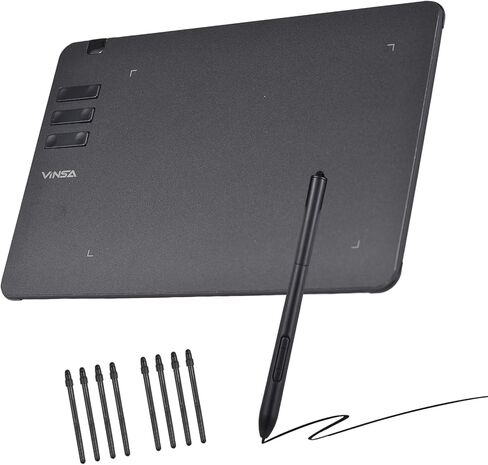 VINSA T605 رسم الرسومات اللوحي 6.7x 4.2inch قرص رسم رقمي مع عدم وجود بطارية قلم 10 مفاتيح اختصار 8192 مستويات متوافقة مع Win Android OTG (2) in Kuwait