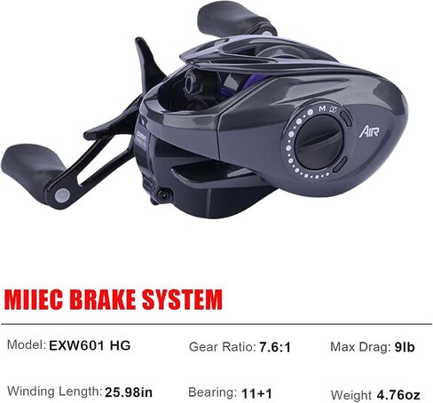 بكرات PureLure Cheetah Air Baitcaster ، ثلاثة أوضاع DC BFS بكرة ، ألياف الكربون إطار المصادقة المصنوعة من الألومنيوم 11+1 BB ، صوت فرقة الفرامل الإلكترونية 3.5-17G الوزن 7.6: 1 نسبة التروس 4KG MAX DRAG in Kuwait