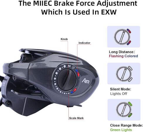 بكرات PureLure Cheetah Air Baitcaster ، ثلاثة أوضاع DC BFS بكرة ، ألياف الكربون إطار المصادقة المصنوعة من الألومنيوم 11+1 BB ، صوت فرقة الفرامل الإلكترونية 3.5-17G الوزن 7.6: 1 نسبة التروس 4KG MAX DRAG in Kuwait