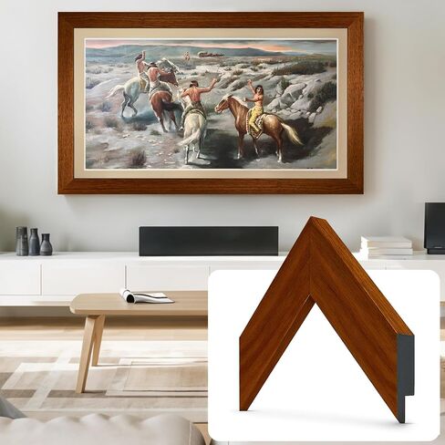 إطار الإطار لشركة Samsung الإطار 65 "(2021-2025) - إطار خشبي بني أمريكي مبكر - تسهيل التثبيت السهل لمدة 5 دقائق - ملائمة الدقة - متوافق عن بُعد in Saudi Arabia