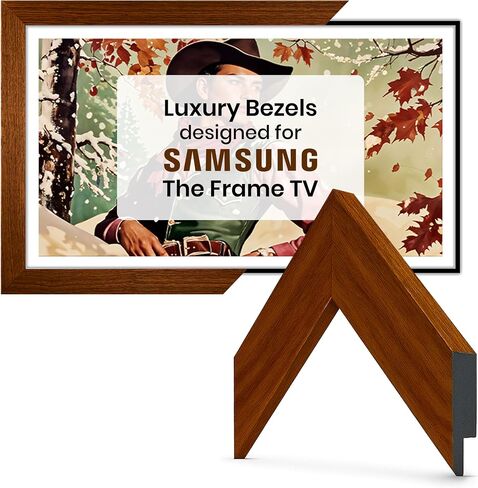 إطار الإطار لشركة Samsung الإطار 65 "(2021-2025) - إطار خشبي بني أمريكي مبكر - تسهيل التثبيت السهل لمدة 5 دقائق - ملائمة الدقة - متوافق عن بُعد in Saudi Arabia