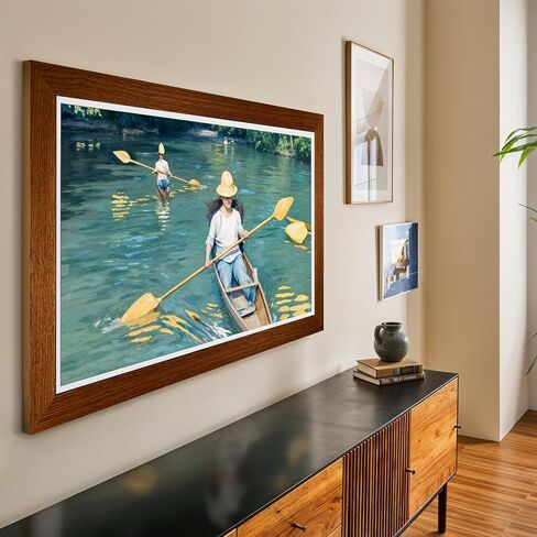 إطار الإطار لشركة Samsung الإطار 65 "(2021-2025) - إطار خشبي بني أمريكي مبكر - تسهيل التثبيت السهل لمدة 5 دقائق - ملائمة الدقة - متوافق عن بُعد in Saudi Arabia