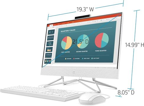 HP 21.5" All in One Desktop Computer, Intel Celeron J4025, 21.5 inch FHD Anti-Glare, WiFi 6, BT 5.3, 8 GB DDR4, 512 GB SSD, Wired KB & Mouse, Win 11 Pro, w/Accessories in Saudi Arabia