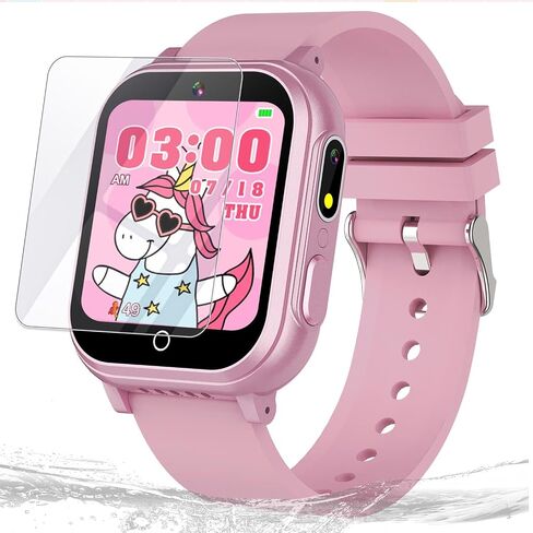 Kids Waterproof Smart Watch with 32 Games HD Touchscreen Dual Camera Music Player Pedometer Flashlight Habit Tracking Storybook, Birthday Gifts for 5-12 Year Olds Boy Include Lanyard Screen Protectors in Saudi Arabia