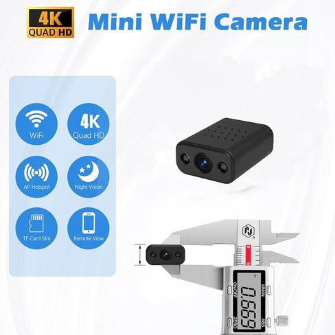 Mini Wireless WiFi Security Camera ، 4K Nanny Cam مع رؤية ليلية ، عرض عن بُعد للأمان مع iOS ، Android Phone in Kuwait