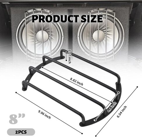 2PCS 8 inch Subwoofer Grill,Bar 8 inch Speaker Grill for Protecting Your in-car Audio Subwoofer Equipment,Sturdy Car Accessories Speaker Grills Fit Round Subwoofers Equipment in Saudi Arabia