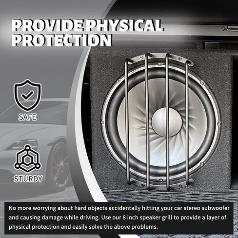 2PCS 8 inch Subwoofer Grill,Bar 8 inch Speaker Grill for Protecting Your in-car Audio Subwoofer Equipment,Sturdy Car Accessories Speaker Grills Fit Round Subwoofers Equipment in Saudi Arabia