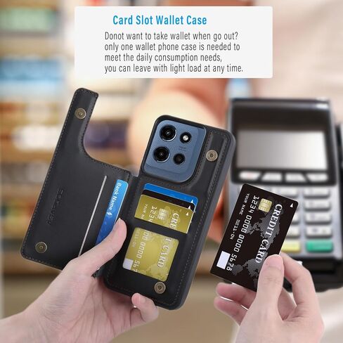 ASAPDOS لـ Motorola Moto G 5G 2025 CASE مع حامل البطاقة ، PU LEATHER SHORCHPLAIN in Kuwait