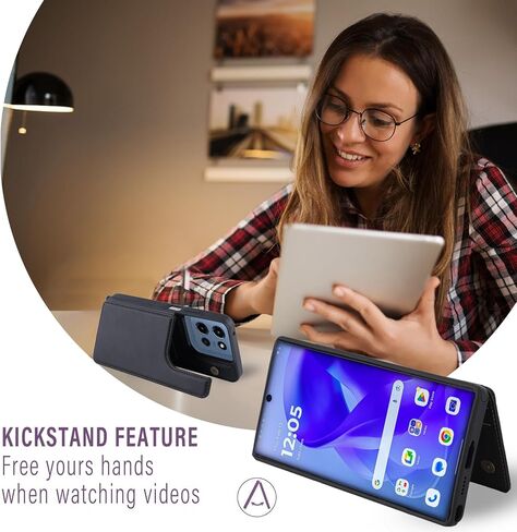 ASAPDOS لـ Motorola Moto G 5G 2025 CASE مع حامل البطاقة ، PU LEATHER SHORCHPLAIN in Kuwait