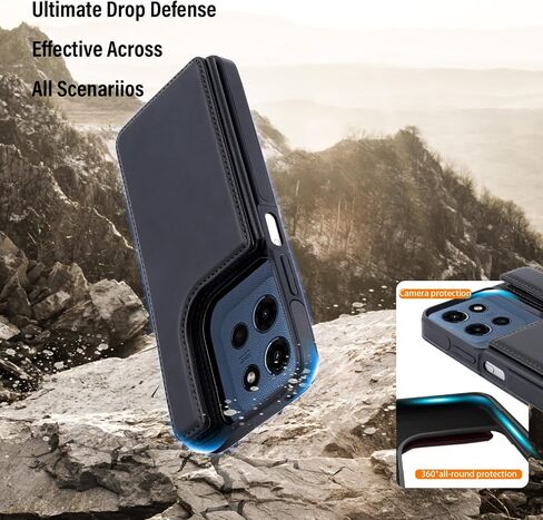 ASAPDOS لـ Motorola Moto G 5G 2025 CASE مع حامل البطاقة ، PU LEATHER SHORCHPLAIN in Kuwait