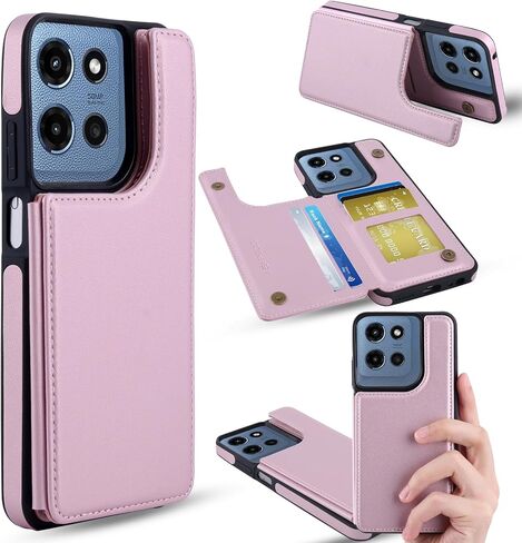 ASAPDOS لـ Motorola Moto G 5G 2025 CASE مع حامل البطاقة ، PU LEATHER SHORCHPLAIN in Kuwait