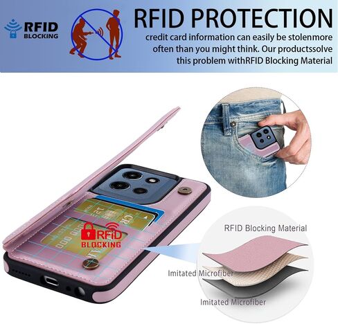 ASAPDOS لـ Motorola Moto G 5G 2025 CASE مع حامل البطاقة ، PU LEATHER SHORCHPLAIN in Kuwait