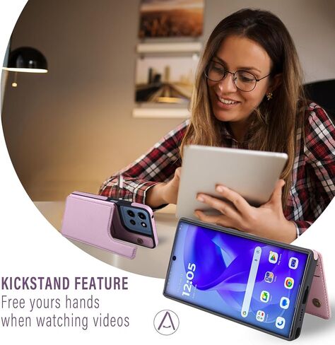 ASAPDOS لـ Motorola Moto G 5G 2025 CASE مع حامل البطاقة ، PU LEATHER SHORCHPLAIN in Kuwait