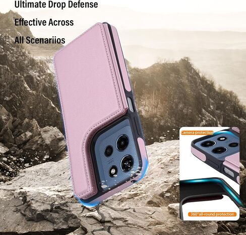 ASAPDOS لـ Motorola Moto G 5G 2025 CASE مع حامل البطاقة ، PU LEATHER SHORCHPLAIN in Kuwait