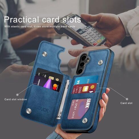 DJDUCK Designed for Samsung Galaxy S24 FE Case Wallet with Card Holder, [Magnetic Clasp Cover] [RFID Blocking Leather Protection] Shockproof Women Men Cases for Samsung S24 FE Light Brown in Kuwait