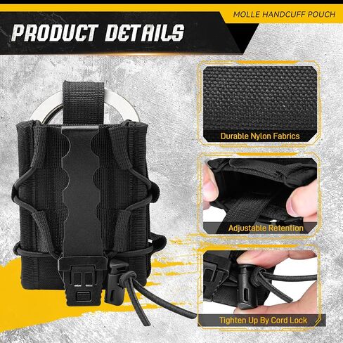 حامل الحافظة Molle Handcuff for Duty Belt Tactical Handcuff Pouch لإنفاذ القانون أمن شرطة الشرطة العسكرية المعيارية. in Kuwait