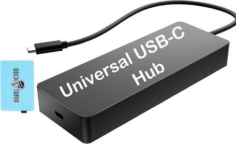 HP Universal USB-C 7-in-1 Multiport Hub Protgle مع Dockztorm Hub ، 4 منافذ USB ، HDMI 2.0 ، منفذ العرض 1.2 ، RJ-45 ، مع اتصال كبل واحد إلى أي كمبيوتر محمول للعلامة التجارية (50H55UT#ABA) in Kuwait