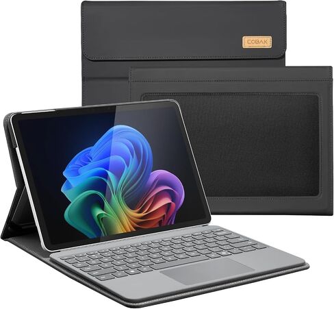 CoBak Case for Microsoft Surface Pro 12" (2025), Premium Business Cover with Multi-Angle Stand, Embedded Stylus Holder, Keyboard Support & Built-in Organizer – Tailored for Professionals,Black in Saudi Arabia