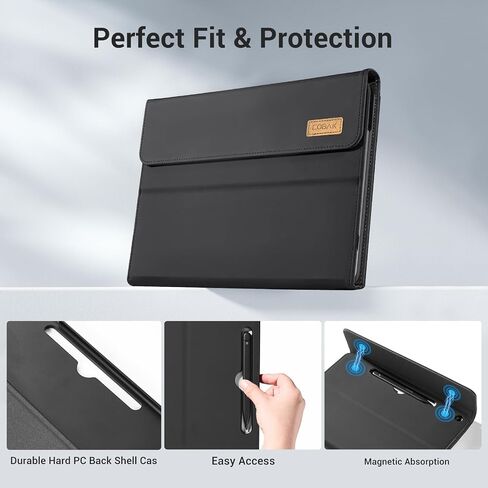 CoBak Case for Microsoft Surface Pro 12" (2025), Premium Business Cover with Multi-Angle Stand, Embedded Stylus Holder, Keyboard Support & Built-in Organizer – Tailored for Professionals,Black in Saudi Arabia