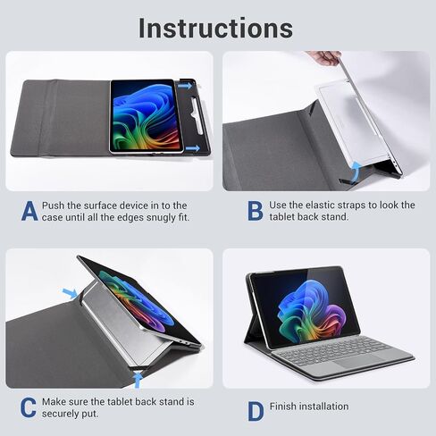 CoBak Case for Microsoft Surface Pro 12" (2025), Premium Business Cover with Multi-Angle Stand, Embedded Stylus Holder, Keyboard Support & Built-in Organizer – Tailored for Professionals,Black in Saudi Arabia