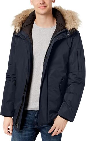 Calvin Klein Men's Classic Parka Jacket with Faux Fur Hood in Saudi Arabia
