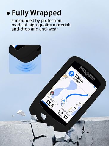 حالة Magene C606 Cycling Computer ، مادة Sillence ، امتصاص الصدمات وحماية مكافحة الإسقاط الناعمة ، مع واقي الشاشة ، أسود. in Saudi Arabia