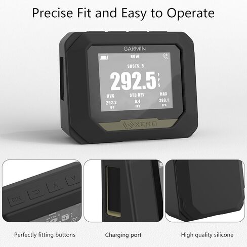 علبة الجلد السيليكون الواقية متوافقة مع Garmin Xero C1 Pro Chronograph-غطاء حالة التغطية الكامل ، مضاد للخلع ، غير سوداء （الأسود） in Saudi Arabia