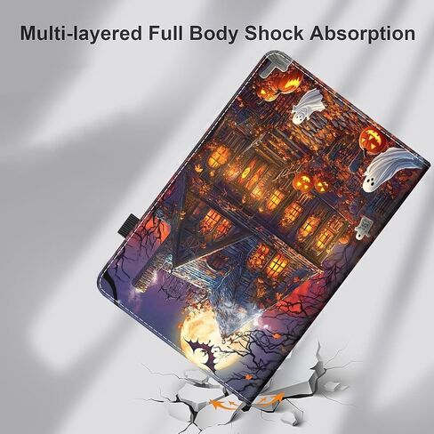 Case for Kindle Paperwhite 12th Gen 2024 (7") & Kindle Colorsoft Signature Edition, PU Leather Cover with Auto Sleep Wake for Kindle Paperwhite Signature 2024 Released, Halloween Castle Ghost in Saudi Arabia