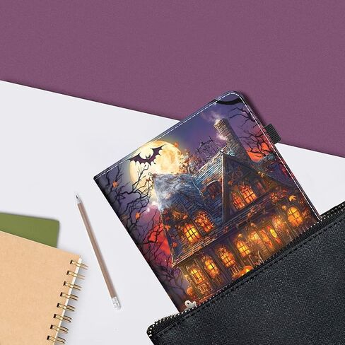 Case for Kindle Paperwhite 12th Gen 2024 (7") & Kindle Colorsoft Signature Edition, PU Leather Cover with Auto Sleep Wake for Kindle Paperwhite Signature 2024 Released, Halloween Castle Ghost in Saudi Arabia