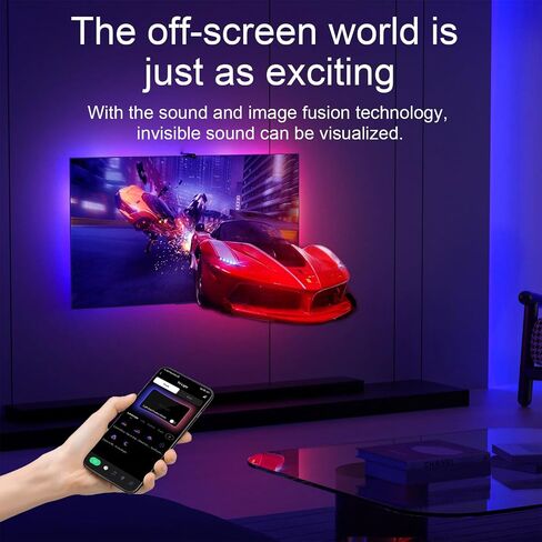 Llumtang TV Backlight لأجهزة تلفزيون 50-65 بوصة | تقنية المزامنة اللون | LED متعدد الألوان LED RGBMC أضواء | Wi-Fi | تسيطر التطبيق | AI Sync Sensor | تجربة مشاهدة غامرة | الضوء المحيط in Saudi Arabia