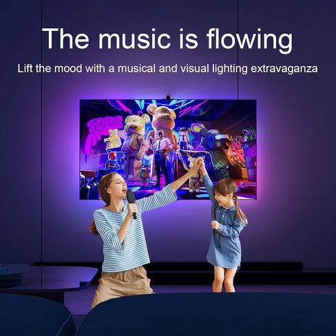 Llumtang TV Backlight لأجهزة تلفزيون 50-65 بوصة | تقنية المزامنة اللون | LED متعدد الألوان LED RGBMC أضواء | Wi-Fi | تسيطر التطبيق | AI Sync Sensor | تجربة مشاهدة غامرة | الضوء المحيط in Saudi Arabia