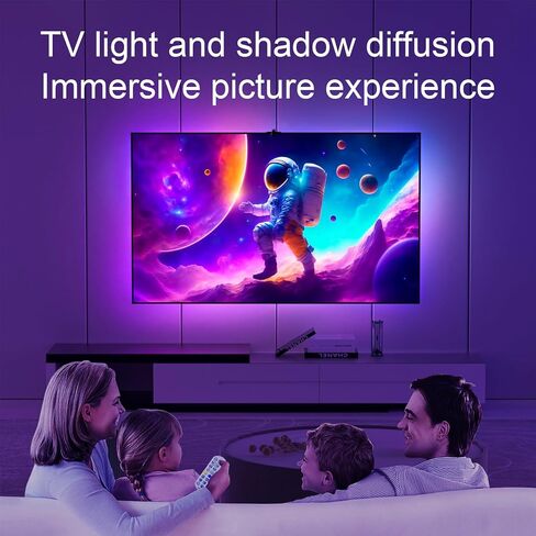Llumtang TV Backlight لأجهزة تلفزيون 50-65 بوصة | تقنية المزامنة اللون | LED متعدد الألوان LED RGBMC أضواء | Wi-Fi | تسيطر التطبيق | AI Sync Sensor | تجربة مشاهدة غامرة | الضوء المحيط in Saudi Arabia