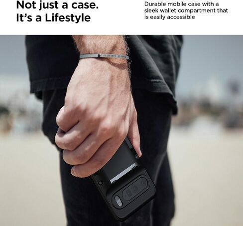 VRS DESIGN Damda Glide Pro for Pixel 10 / Pixel 10 Pro (2025) – Rugged Wallet Case with Sturdy Semi Auto Card Holder [4 Cards] Protective Phone Cover (Matte Black) in Kuwait