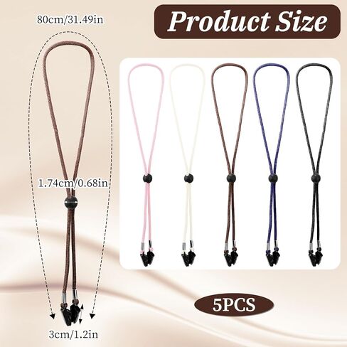 5pcs Hat Straps for Wind,Adjustable Hat Strap, Removable Thin Chin Straps for Hats Clips Reusable, for Outdoor Hats,Golf, Fishing, Boating, 5 Colors in Saudi Arabia