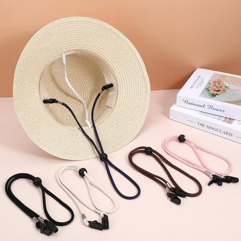 5pcs Hat Straps for Wind,Adjustable Hat Strap, Removable Thin Chin Straps for Hats Clips Reusable, for Outdoor Hats,Golf, Fishing, Boating, 5 Colors in Saudi Arabia