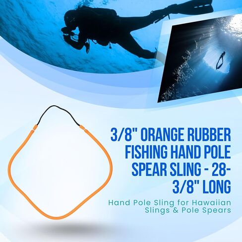 Scuba Choice 3/8" Black Rubber Fishing Hand Speargun Pole Spear Sling - 28-3/8" Long in Saudi Arabia