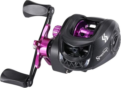 Baitcaster Fishing Reel,Graphite Frame,7.2:1 Gear Ratio Aluminum Spool Fishing Reel,10 Button Magnetic Braking System,Purple/Red/Blue/Gold in Saudi Arabia