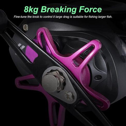 Baitcaster Fishing Reel,Graphite Frame,7.2:1 Gear Ratio Aluminum Spool Fishing Reel,10 Button Magnetic Braking System,Purple/Red/Blue/Gold in Saudi Arabia