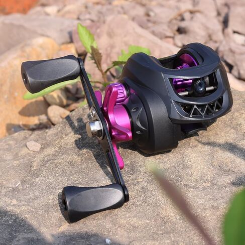 Baitcaster Fishing Reel,Graphite Frame,7.2:1 Gear Ratio Aluminum Spool Fishing Reel,10 Button Magnetic Braking System,Purple/Red/Blue/Gold in Saudi Arabia