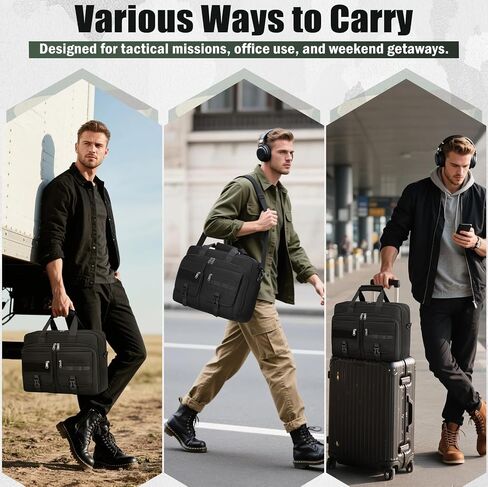 RAINSMORE Tactical Laptop Bag 15.6/17.3 Inch Laptop Briefcase Men Business Computer Bag Military Messenger Bag Work Office in Saudi Arabia