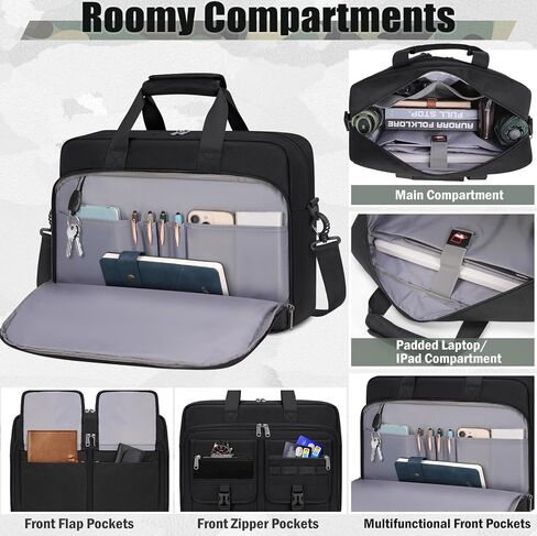 RAINSMORE Tactical Laptop Bag 15.6/17.3 Inch Laptop Briefcase Men Business Computer Bag Military Messenger Bag Work Office in Saudi Arabia