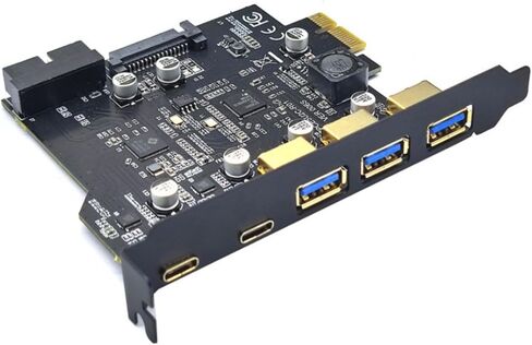 USB 3.2 GEN1 Type-C Expansion Card with 3*USB-A 2*Type-C 1 * 19PIN Ports 5Gbps Data Transfer in Saudi Arabia