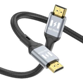 4K HDMI Cable 6.6FT/2M, Certified Ultra High Speed HDMI to HDMI Cable Braided Cord-4K@60Hz, DTS:X, HDCP 2.2 & 2.3, HDR 10 Compatible with Roku TV/PS5/HDTV in Saudi Arabia