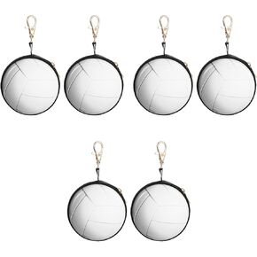 6 pcs Shape Women Keychain Pattern Shaped Zipper Coin Gift Design Sports Lover Change Teens Storage Purses Decorative Earphone Keys Case Wallet Tinplate Purse Volleyball Girls for, As Shownx3pcs, in Kuwait