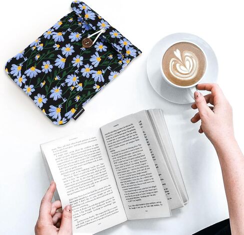 حافظة مبطنة مطرزة مقاس 6-7 بوصة من Dadanism للقارئ الإلكتروني، بيج | يناسب إصدار Kindle Paperwhite وKindle Colorsoft/Signature مقاس 7 بوصات، وحقيبة حمل واقية لجهاز Kindle مقاس 6 بوصات، وKobo Clara BW/Colour in Kuwait