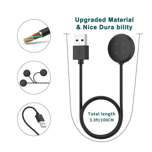 شاحن Meliya 2-pack for Google Pixel Watch 3 / Pixel Watch 2 شاحن ، كابل الشحن المغناطيسي USB-A / USB-C لـ Fitbit Ace LTE (100 سم) in Kuwait