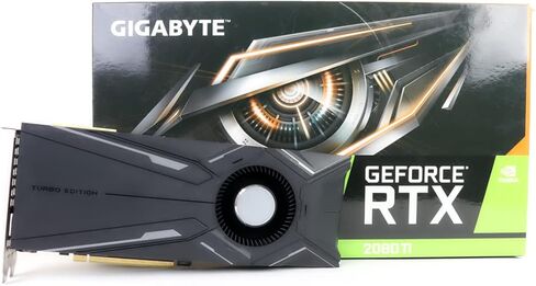 Gigabyte Geforce RTX 2080 TI Turbo GV -N208TTURBO -11GC Card - 1.55 GHz CORE - 11 GB GDDR6-352 BIT BUS WIDTH - FAN COOLER - DIRECTX 12 ، OpenGL 4.5-3 X Displayport - 1 x HDMI (READED) in Kuwait
