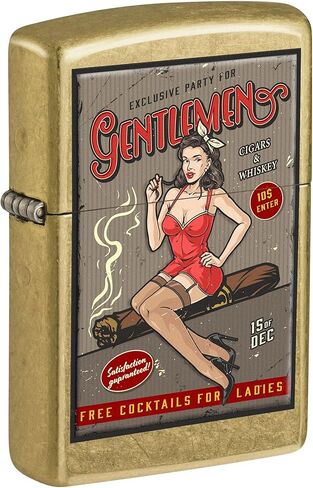 Zippo Lighter: Whiskey and Cigars Party, Pin-up Girl - Street Brass 81675 in Saudi Arabia