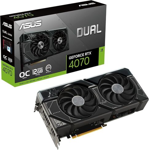 ASUS Dual Geforce® RTX 4070 OC Edition 12GB GDDR6X ، IP5X ، Auto-Extreme Technology ، برنامج التحقق من 144 ساعة ، HDMI 2.1A ، DP 1.4A (متجدد) in Kuwait